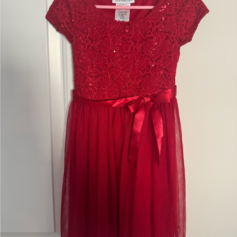 Bonnie Jean Red Lace Formal Dress for girls size 6x little